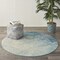 Homeroots 5 ft. Round Light Blue & Ivory Abstract Sky Area Rug 385370 - alternate 4